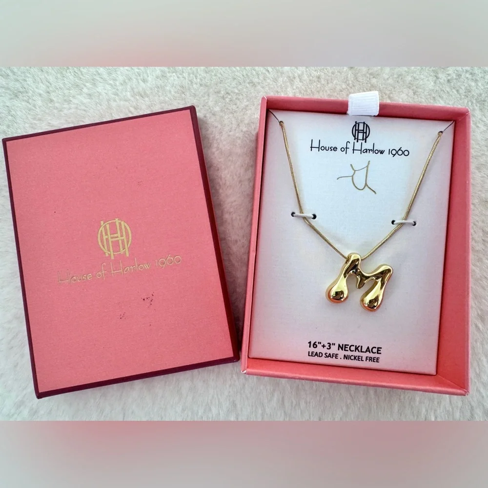 House of Harlow 1960 Gold “M” Bubble Necklace